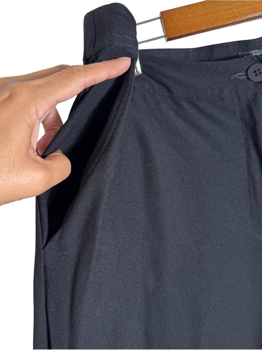 Eileen Fisher Stretch Crepe Wide Leg Crop Pants Black Size 14 - Picture 7 of 10